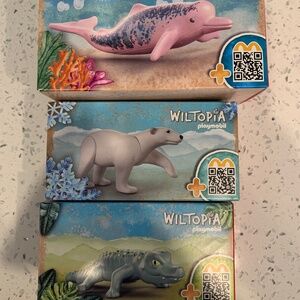 NEW IN BOX NEVER OPENED 3 McDonalds Playmobil Wiltopia 50th anniversary toys